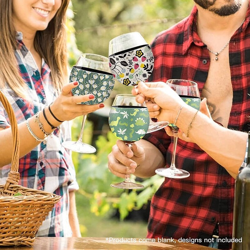 Sublimation Blanks Wine Glass Sleeve Neoprene Wine Glass Insulator Cover For Glass Sublimation Ornaments Supplies