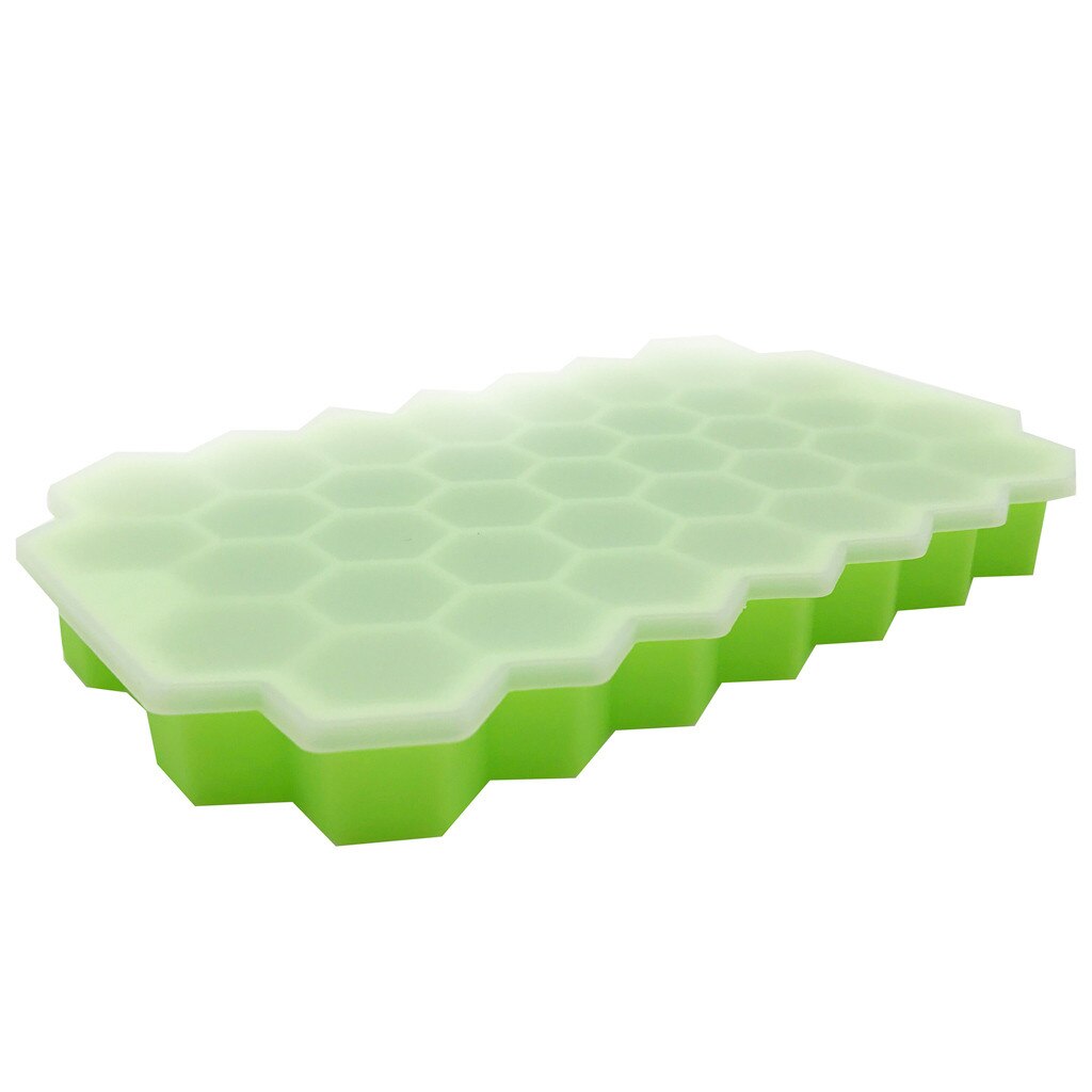 Silicone Honeycomb Shape Ice Cube Tray Silicone Ice Cube Maker Mold With Lids For Ice Cream Party Whiskey Cocktail Cold Drink