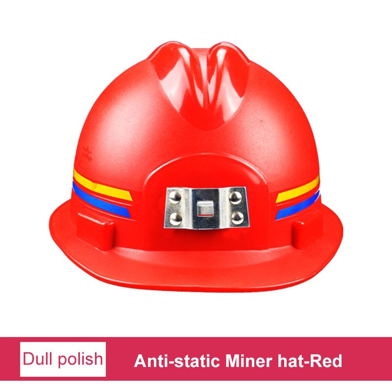 Hard Hat With Bracket Coal Mine Construction Safety Helmet Labor Protection Underground Working Anti-static Matte Helmets: Red