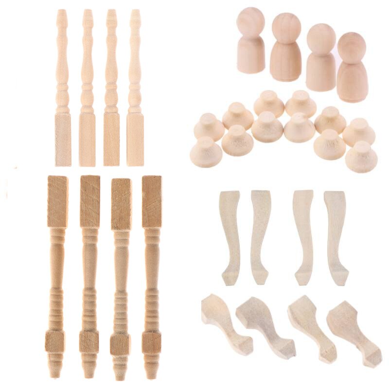 Mini handmade pocket cabinets tea table sofa legs Mini Wainscot Wall Decoration DIY Accessories DIY Doll House furniture parts