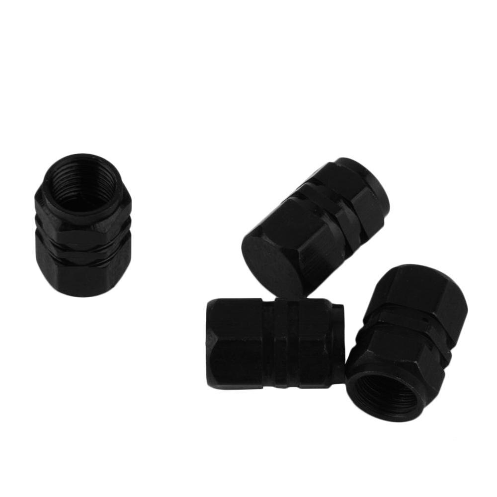 4Pcs/Set Tire Valve Stem Caps Theftproof Aluminum Car Wheel Tires Valves Tyre Stem Air valve Caps Airtight Cove Levert 5 Colors: black