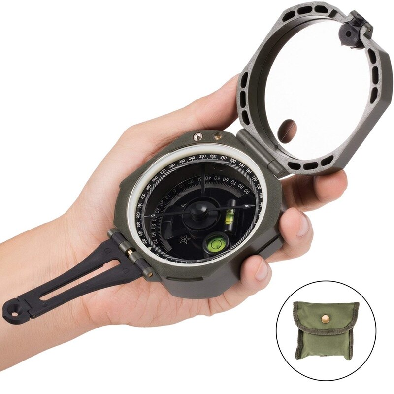 Boussole directionnelle visée compas imperméables et légers avec sac de transport, parfait pour l'orientation Camping voyage randonnée