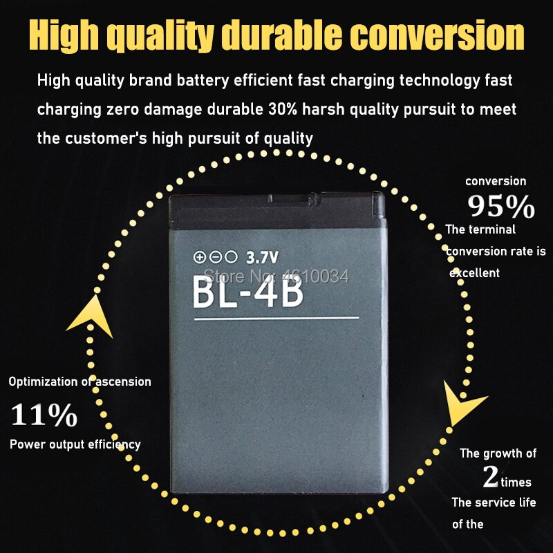 Batería de BL-4B Original para NOKIA, 2505, 3606, 3608, 2670, 2660, 2630, 5000, 6111, 7070, 7088, 7370 mAh