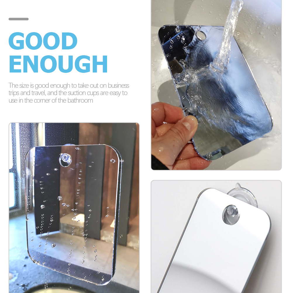 1pc Shower Fogless Mirror Suction Cup Makeup Mirror Portable Bathroom Mirror