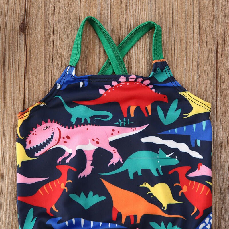Baby badetøj børn baby piger småbørn dinasour badedragt i et stykke badetøj badedragt bikini tankini svømmekostume 0-24m