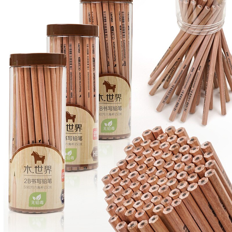 Lápiz de madera HB/2H/2B para estudiantes, suministros de estudio para dibujar bocetos, 50 unids/set por juego