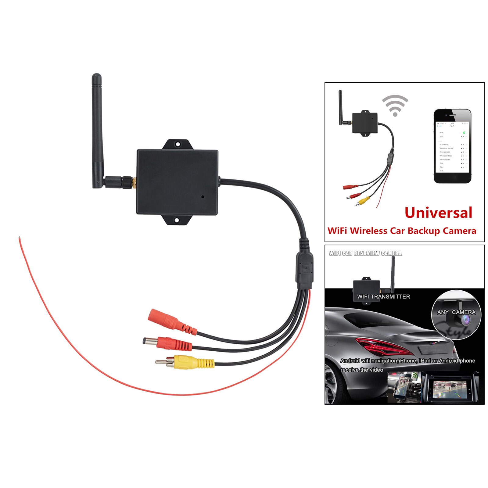 Cámara de marcha atrás inalámbrica de 12V, módulo de visión trasera AV para coche, transmisor WiFi
