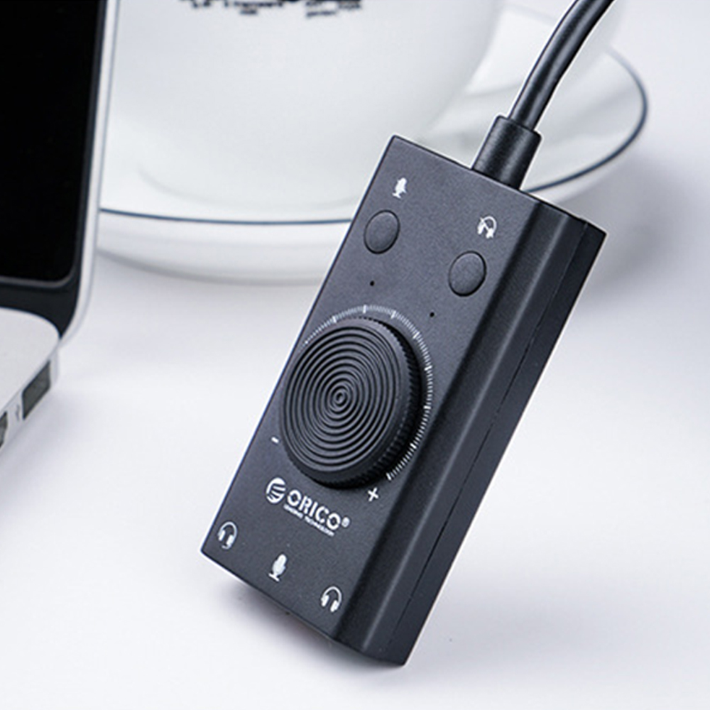 USB Sound Card External Stereo Microphone Speaker Earphone Audio Jack 3.5mm Cable Adapter Mute Switch Volume Adjustment Free Dri