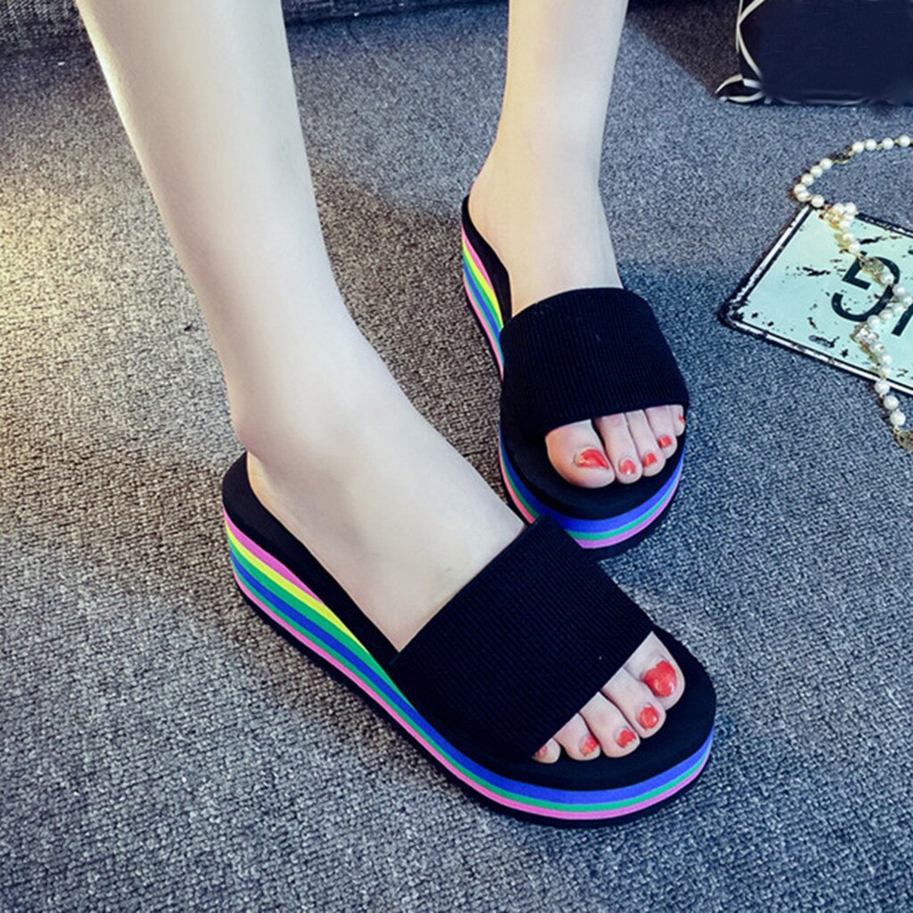 Chaussures femme chaussons intérieur zapatos de mujer femme plateforme bain chaussons cale plage toboggan chaussures talon haut sandales