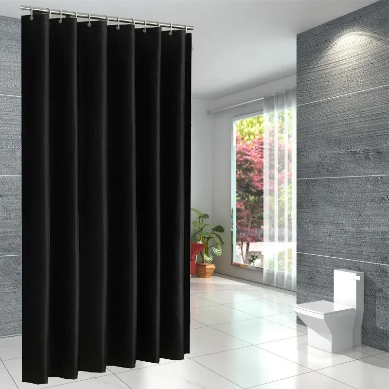 ZEXEF-cortinas de ducha de tela impermeable, cortinas de baño para baño, bañera, cortina de sombra, cubierta de baño ancha grande con ganchos: Morado