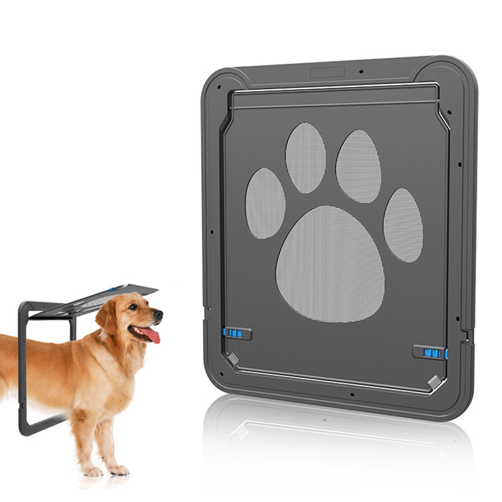Pet Door Safe Lockable Magnetic Screen Outdoor Dogs Cats Window Gate House Enter Freely Pretty Garden Easy Install