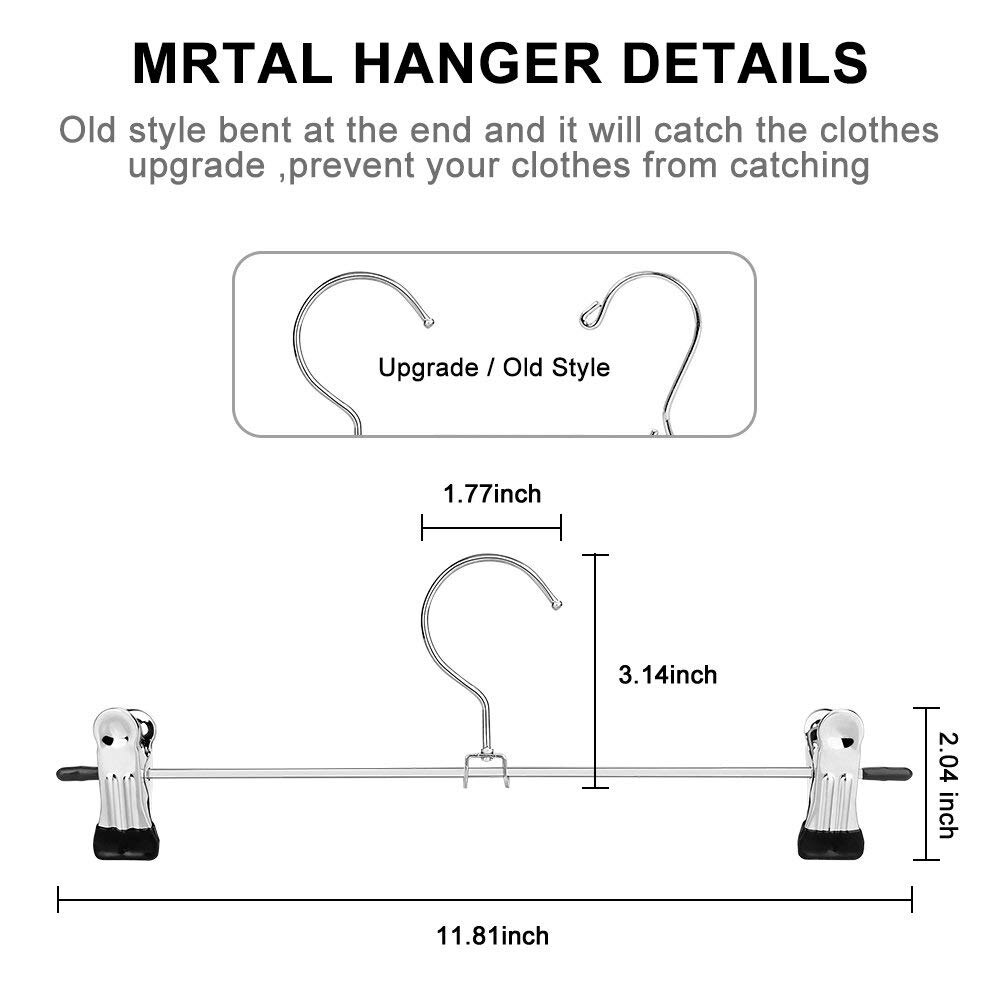 Broek Hangers Rok Hangers Met Clips 20 Pack Metal Broek Clip Hangers Voor Ruimtebesparend, ultra Dunne Roest Slip Hangers Voor