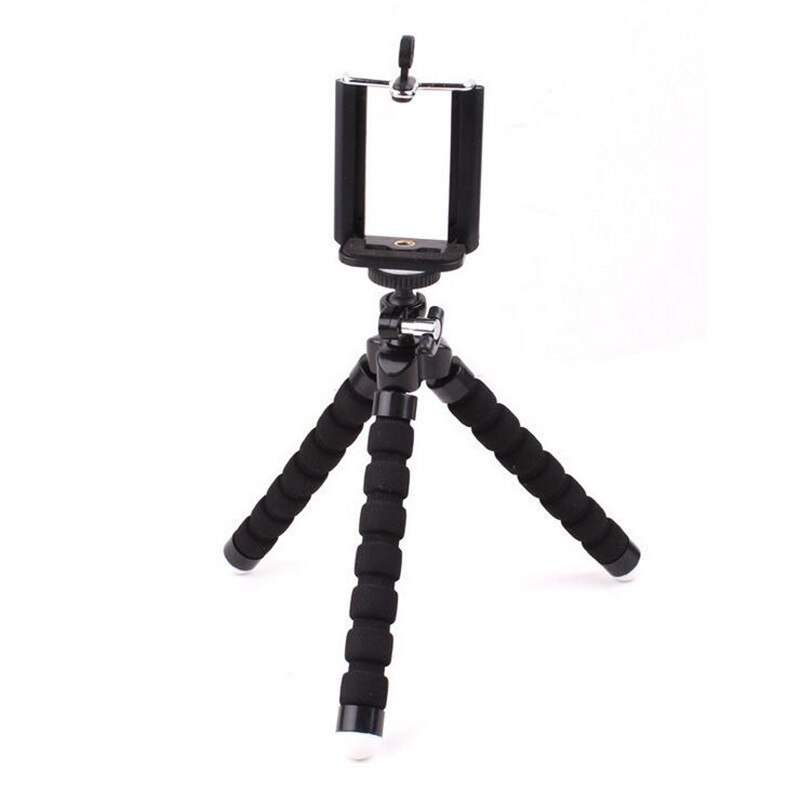 Mini Flexible Schwamm Octopus Stativ für iPhone Samsung Xiaomi Huawei Smartphone Stativ Halter für Gopro Kamera DSLR Montieren: Black Set