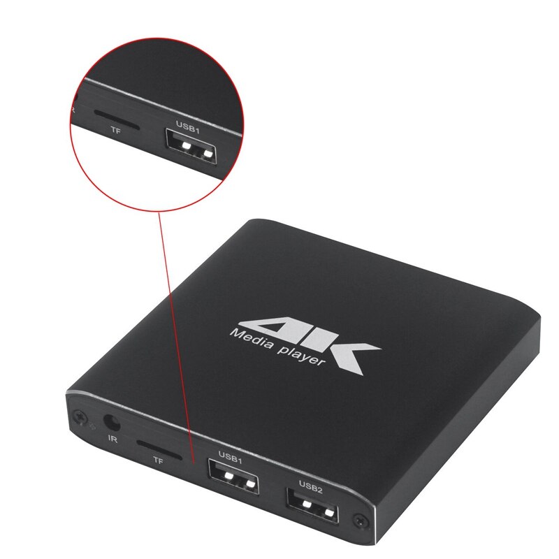 Mini 4K Full Hd 1080P Media Speler Met Sd/Usb/Hdmi/Av/Auto Play ondersteuning 4K Uhk H.265/H.264/VP9 (Eu Plug)