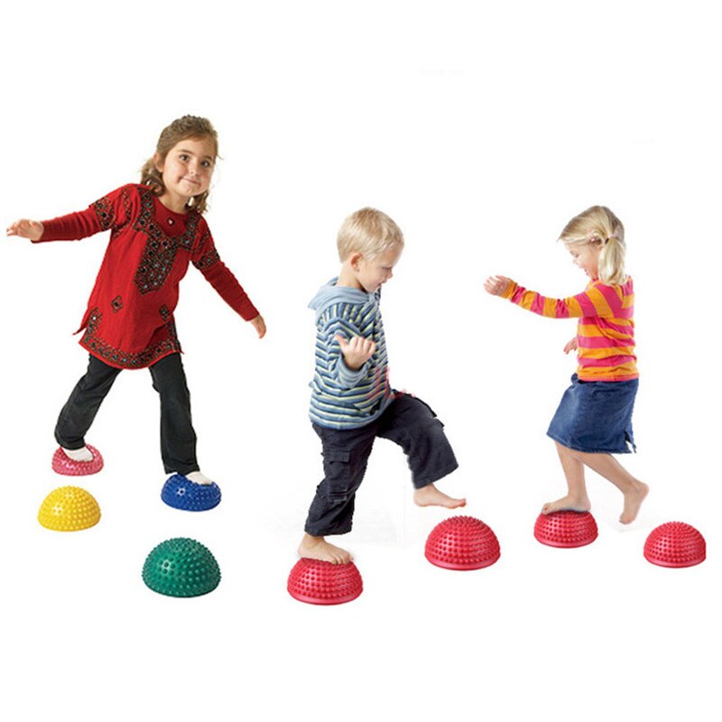 ! Equipo de entrenamiento de pelota para masajes en los pies, pelota de equilibrio, Media pelota para Yoga, entrenamiento de habilidades de equilibrio de PVC de 16cm, 2 uds.