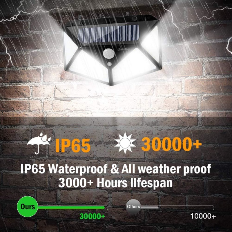 100 Led Waterdicht Solar Buitenlamp Outdoor Lamp Motion Sensor Detector Muur Light Path Garage Patio Verlichting Security Night Lig