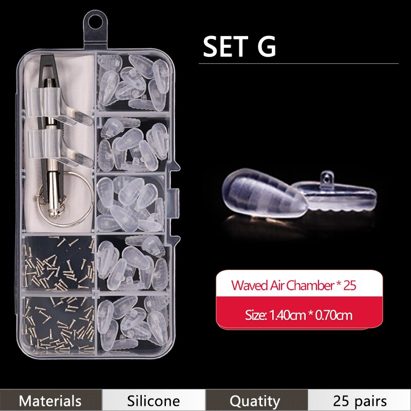 Pehmeät nenätyynyt silmälaseihin silikoniset nenätyynyt silmälaseihin aurinkolasien ruuvit: G