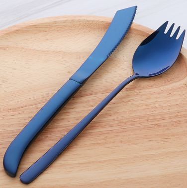 304 Stainless Steel Rainbow Color Steak Knife Western Style Dinner Knives Tableware Set Sharp Cutlery Dinnerware Accessories: 1set color5