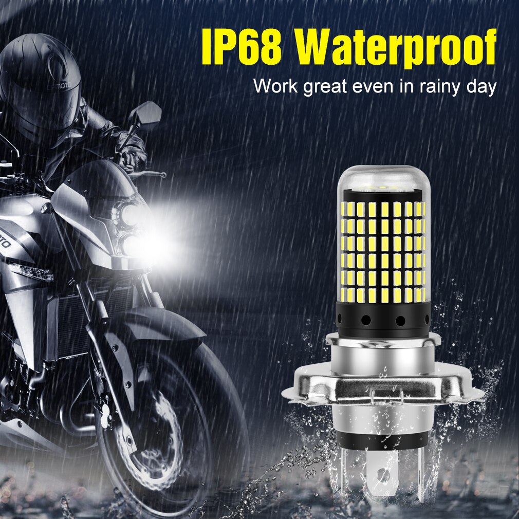 1Pc Motorfiets Koplamp Led BA20D P15D H6 H4 Bollen Hi Lo Beam Moto Led Motor Koplamp 144Pcs Chips auto Koplamp Lampen