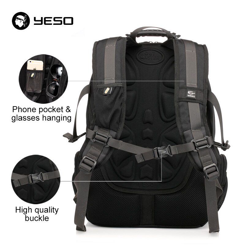 YESO-mochila para ordenador portátil de gran capacidad para hombre, morral multifunción impermeable de 15,6 pulgadas para adolescentes, mochila de viaje informal de negocios