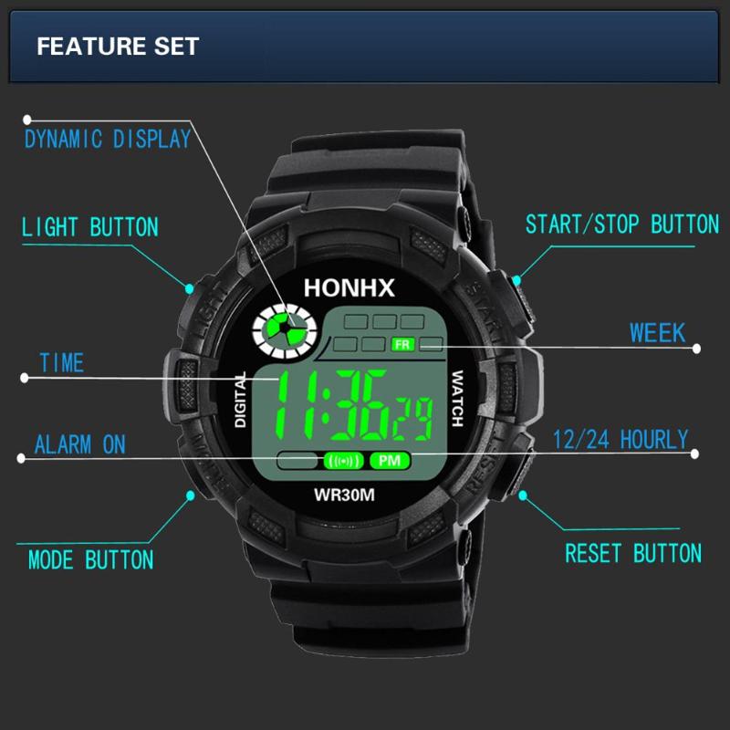 Men Sports Digital Watch Waterproof Wristwatch LED Camouflage Sports Electronic Shock Outdoor Watch