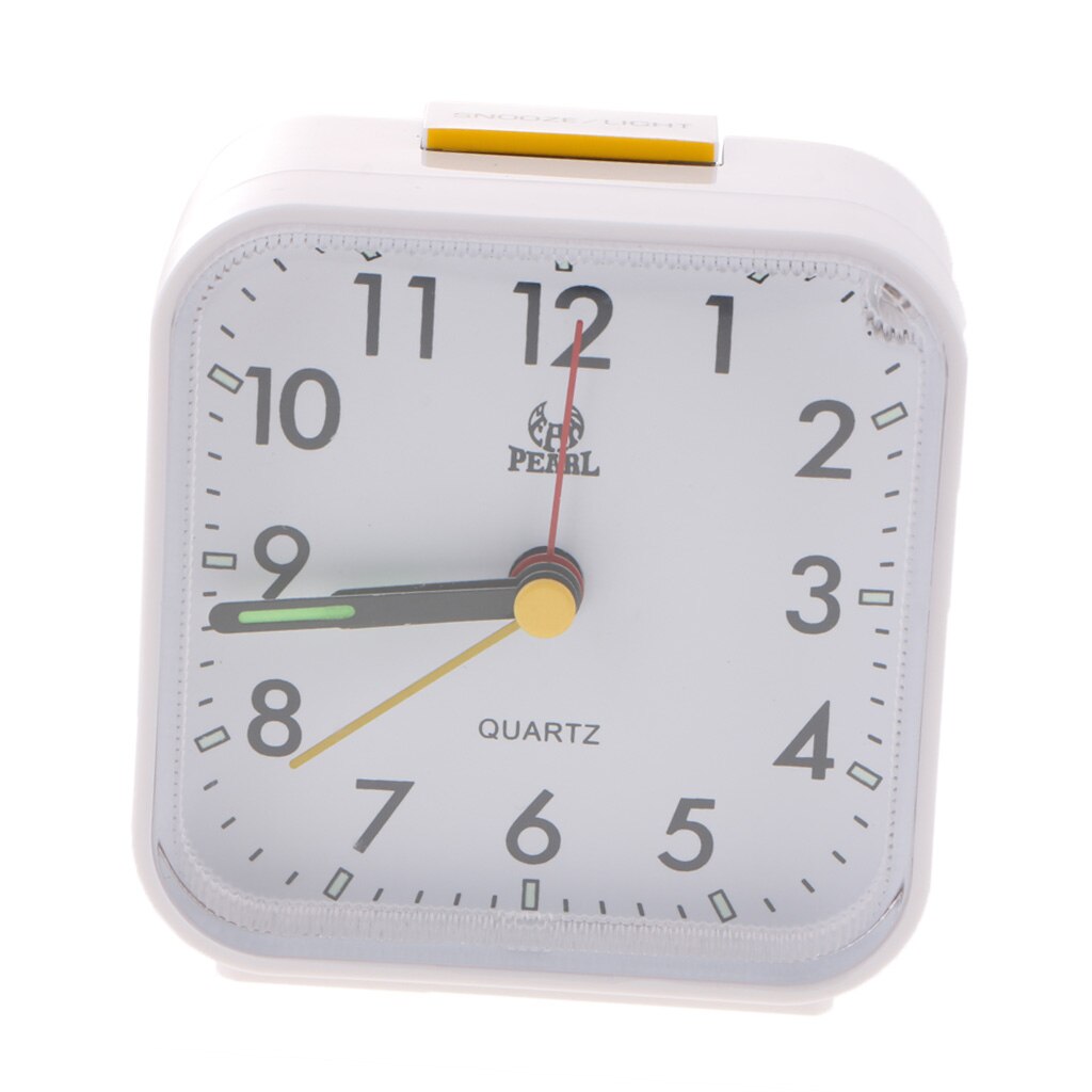 Battery Operated Travel Alarm Clock,Lighted On Demand And Snooze, Analog Desktop Quartz Alarm Clock