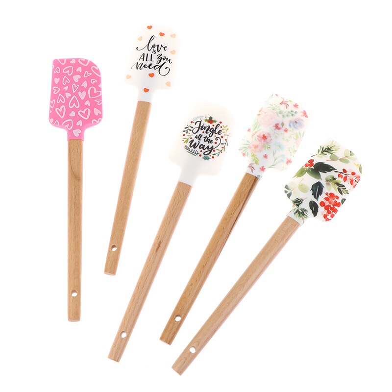 Color Silicone Baking Spatula Heat-Resistant Non-stick Cooking Utensils Non-deformable Soft Baking Spatula Kitchen Baking Tool