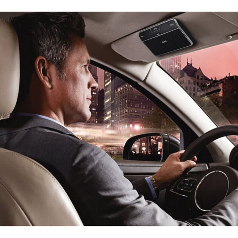 Bluetooth Car Speaker AUTO POWER ON Wireless In Car Speakerphone Handsfree Sun Visor Car Kit Portable Enhance Bass Build