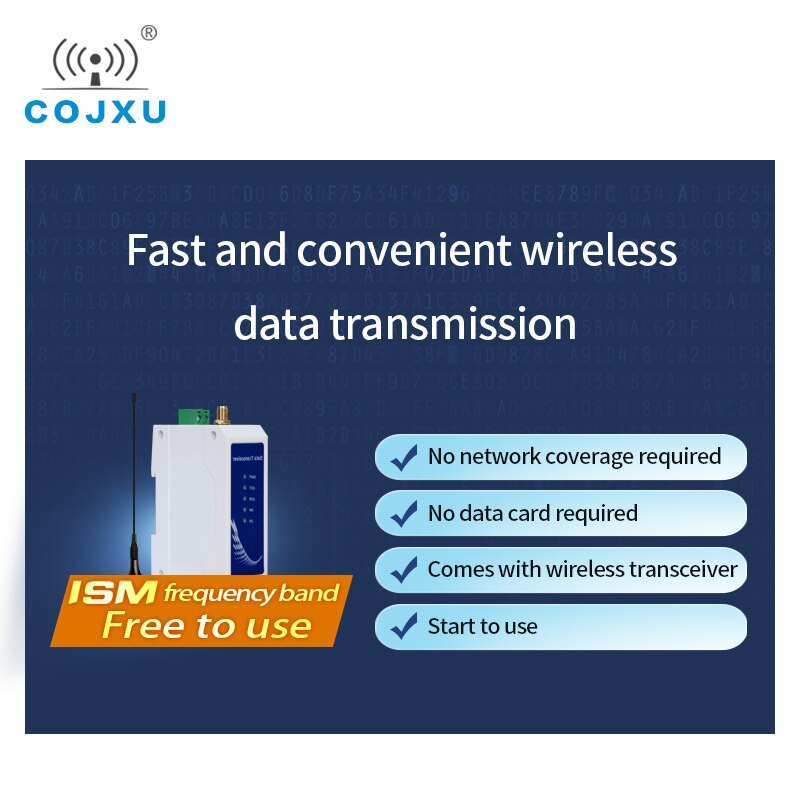 E95-DTU(433L20-485) LoRa Spread Spectrum Wireless Data Transmission Station 20dBm 433MHz RS485 Module Din-Rail LoRa Modem