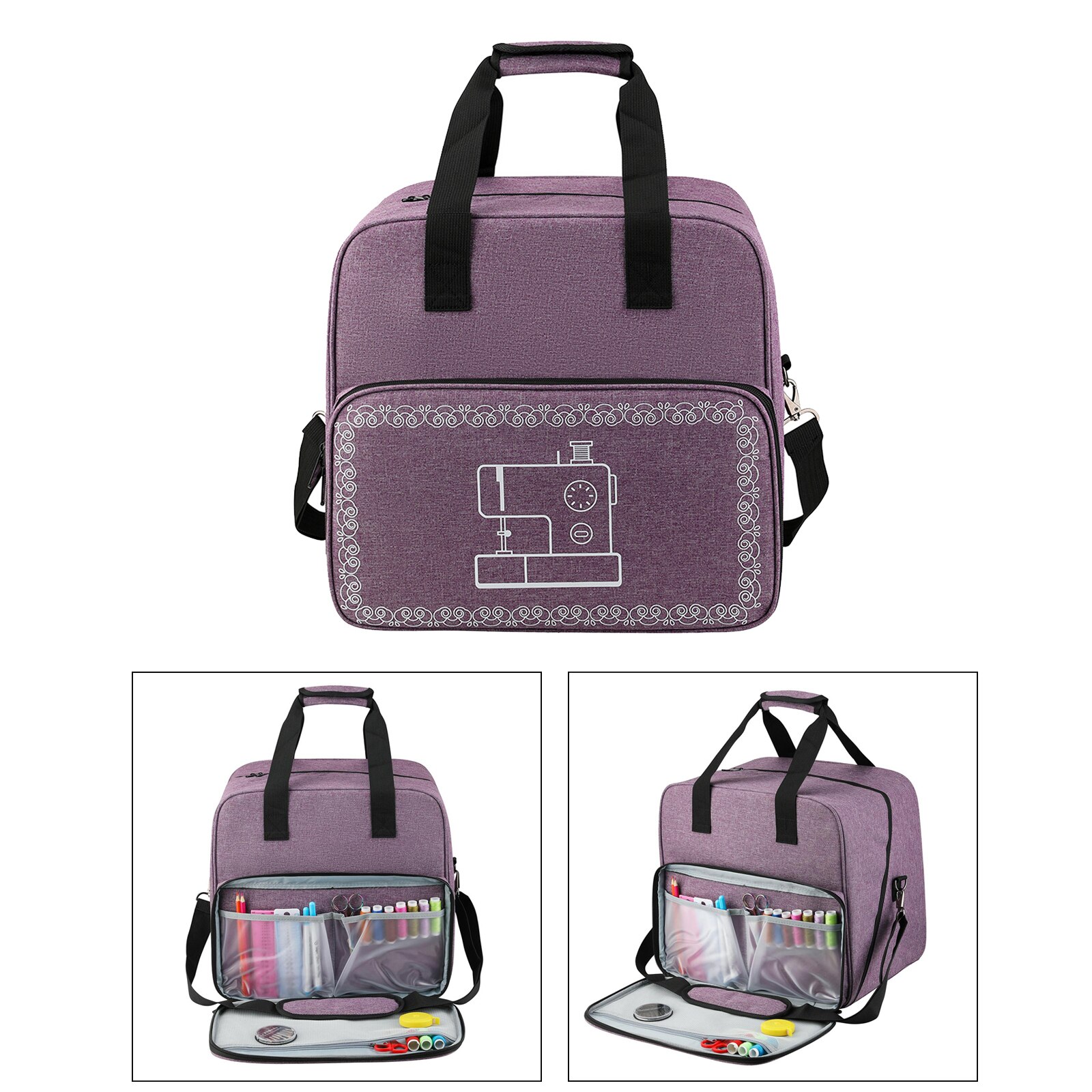 Sewing Machine Carrying Case with Storage Pockets, Universal Shoulder/Tote Bag