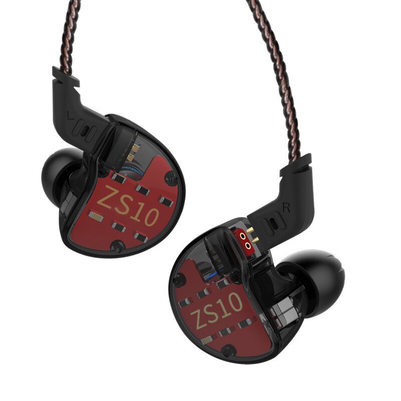 KZ ZS10 Earphones 4BA+1 DD Hybrid In Ear Headphone HIFI Bass Headset DJ Monitor Earphone KZ ZSN PRO ZS10 PRO ZSX ZSN: black no mic