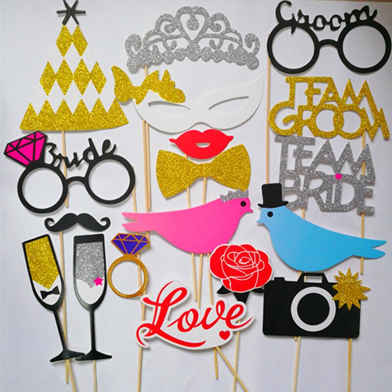 31 pcs/lot funny bird bride DIY photo booth props birthday party wedding decoration mask party event supplies photobooth