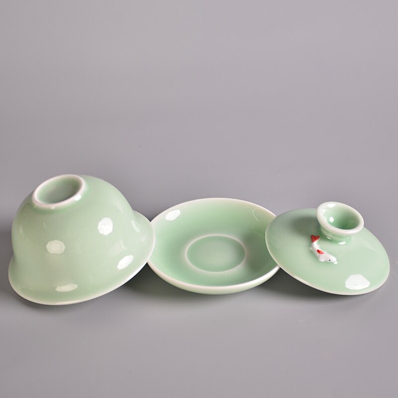 TANGPIN longquan celadon ceramic gaiwan teacup fish teapots chinese kung fu tea set 120ml