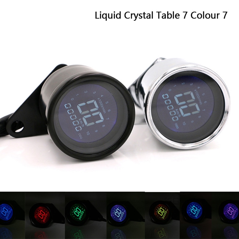 Universal- Motorrad Digitale Motorrad Tacho retro LCD Kilometer Meter Kilometerzähler Cafe Rennfahrer Tachometer anzeige Rolle
