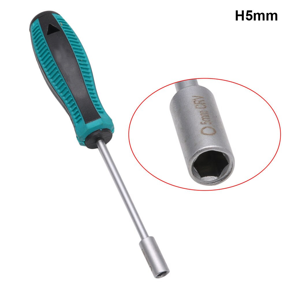 3-14 mm Metal Socket Driver Wrench Screwdriver Hex Nut Key Nutdriver Hand Tool Screw Driver: H5MM