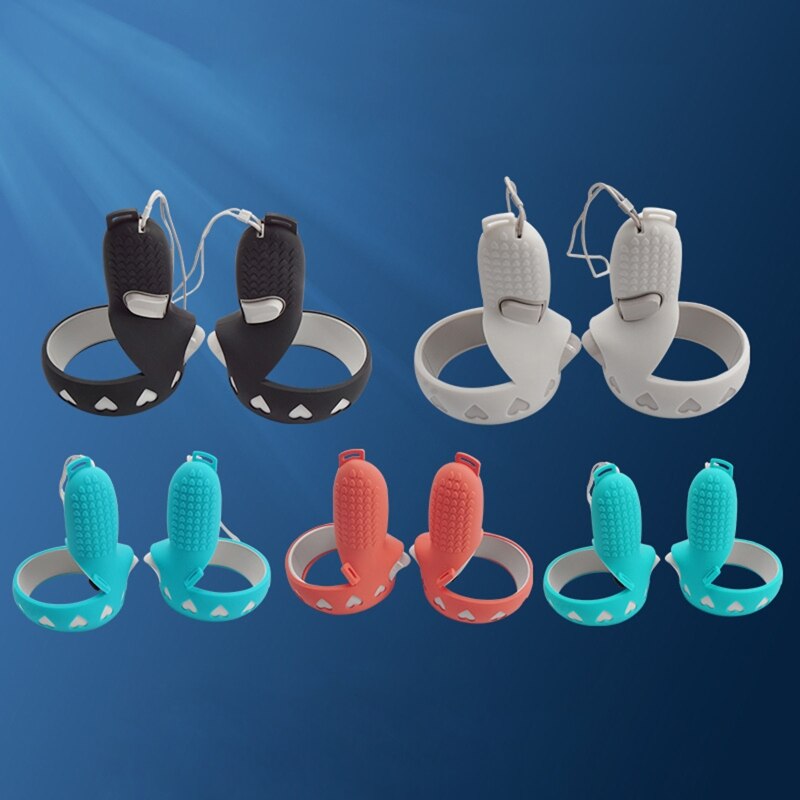 Touch-controller-griffhülle, rutschfeste schutzhülle aus silikon, vr-brillenzubehör,  oq2 stück für oculus quest 2 dxac