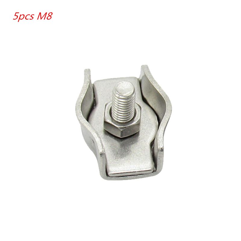 5 Pcs 304 Roestvrij Staaldraad Clip Enkele Grips Kabel Klem Marine Hardware: M8