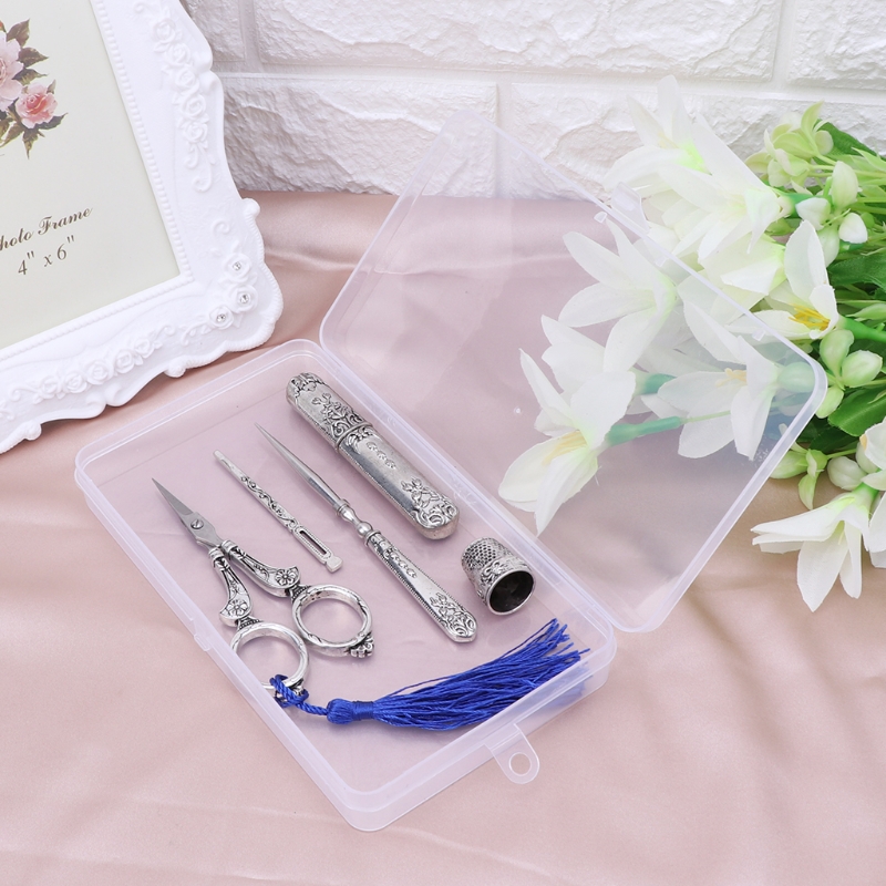 Étui à aiguilles pour ciseaux de broderie Vintage, 1 ensemble, outils de couture
