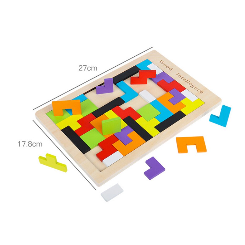 3D Houten Puzzels Puzzel Board Speelgoed Tangram Brain Teaser Kinderen Puzzel Speelgoed Spel Educatief Baby Speelgoed Houten: Default Title