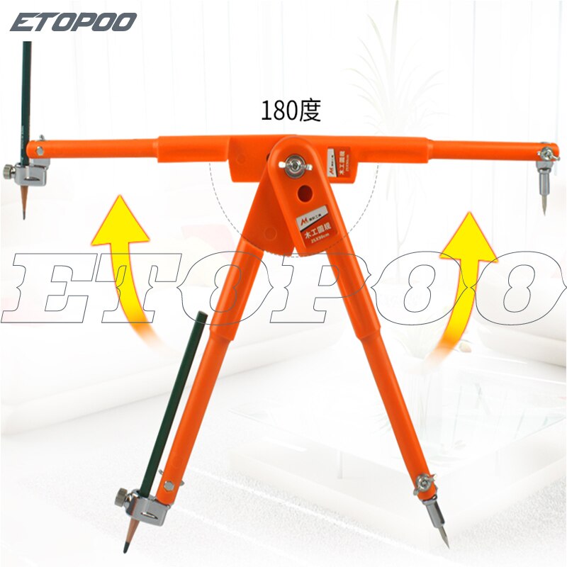 Clear 45 Steel Circular Marking Scribe Wood Working Drawing Compass Industry Tool Craft Scribing Compass for Woodworking