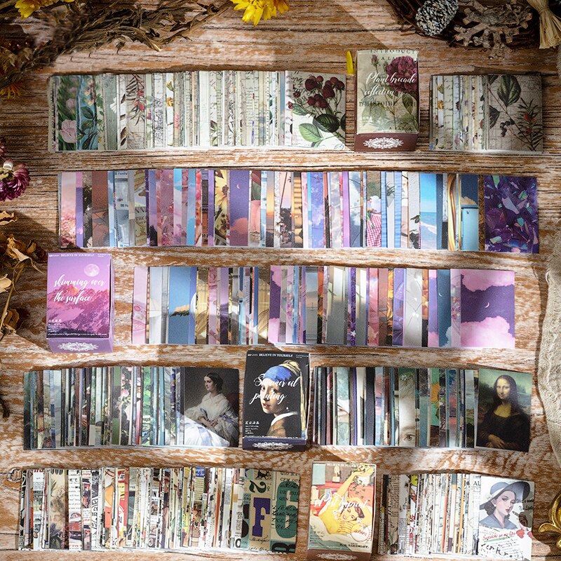 Mini Craft Vintage Scrapbooking Material Paper Book Kawaii Art Junk Journal Planner Background Paper Clipbook Craft Paper 200pcs