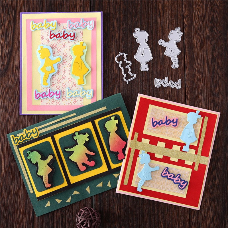 DiyArts Baby series Dies Metal Cutting Die Girl Diecuts for Making Cards Photo Album Craft Mom Stencil Templates Scrapbooking