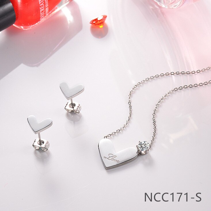 jewelry jewelry set, jewelry set Love Heart Honey Earring Necklace Beauty Women NCC171: NCC171-S