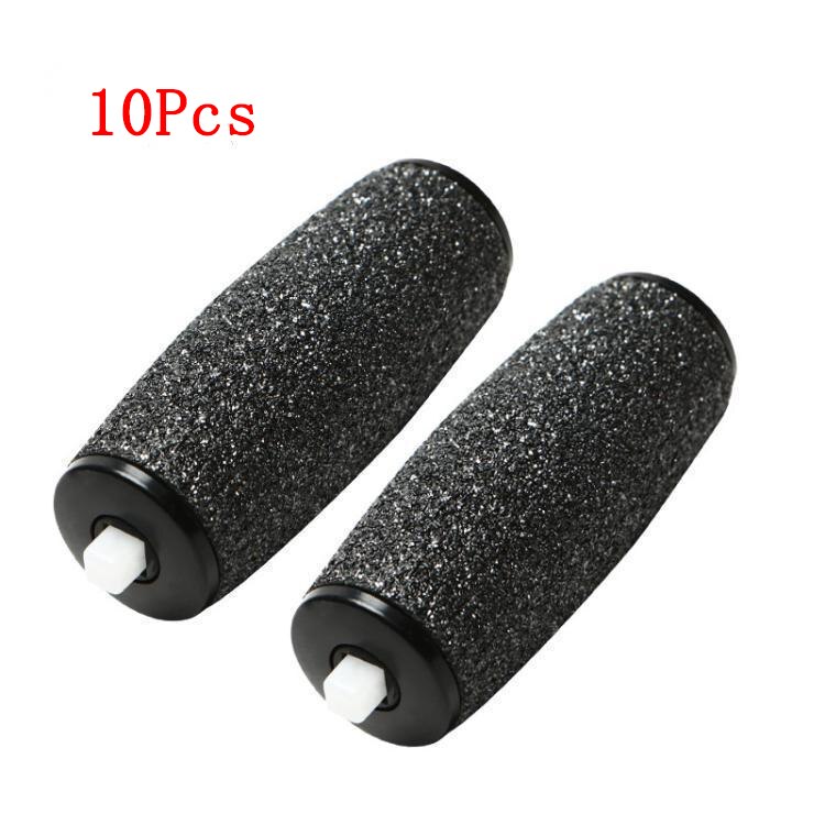 Portable Electric Foot File USB Pedicure Machine Foot Pink Blue Hard Dry Dead Cuticle Skin Remover Home Foot Care Tool: 10pcs Roller Head