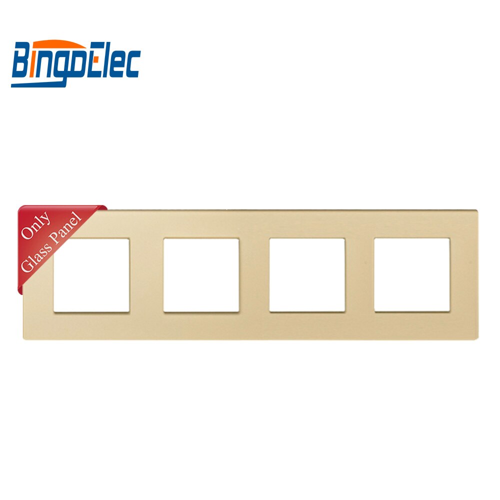 Three color four socket frame,crystal toughened glass frame,86*299mm,