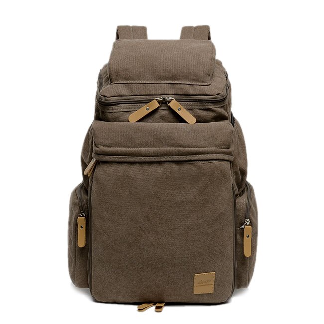 Top décontracté hommes sac à dos toile étudiants école sac à bandoulière ordinateur portable sac à dos grand voyage sacs à dos coréen: Coffee