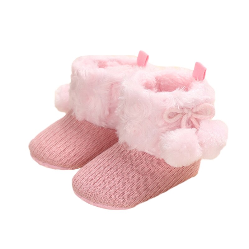Lioraitiin 0-18M Baby Mädchen Winter Schuhe Neue tapsen Einfache Multi-farbe Pelzigen Kugel Nette Komfortable Nicht-Unterhose gehen Heraus Stiefel