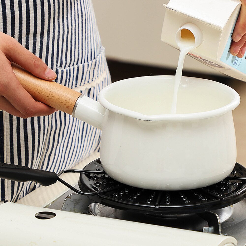 Household Supply Cook Ring Kitchen Utensils Stove Pan Heat Diffuser For Gas/Electric/Induction Cooker Plastic Handle Enamel