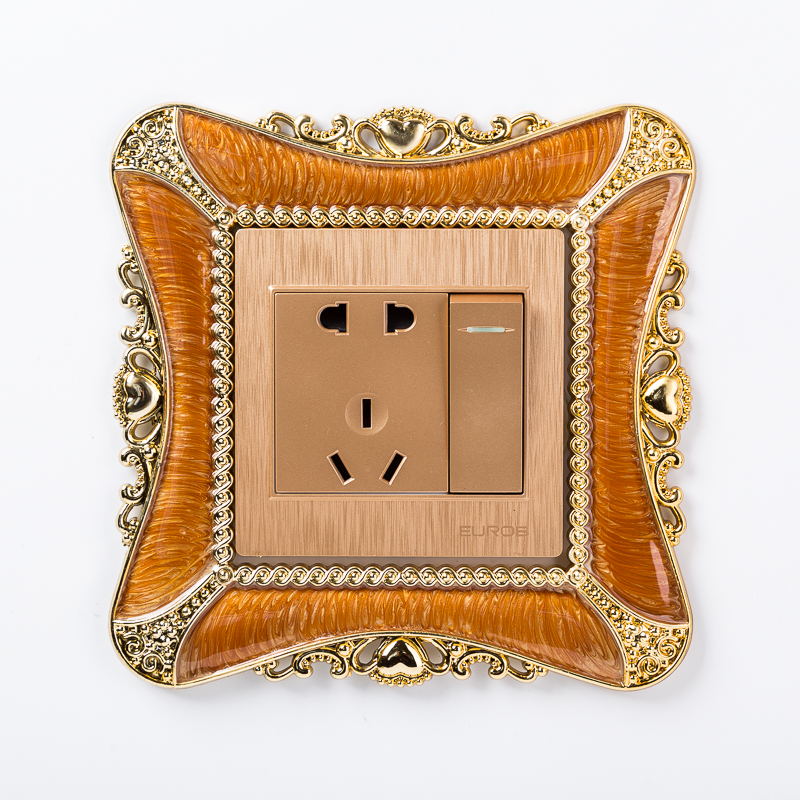 living room bedroom lamp wall socket protection decorative switch sticker wall sticker double switch cover decoration: PURPLE