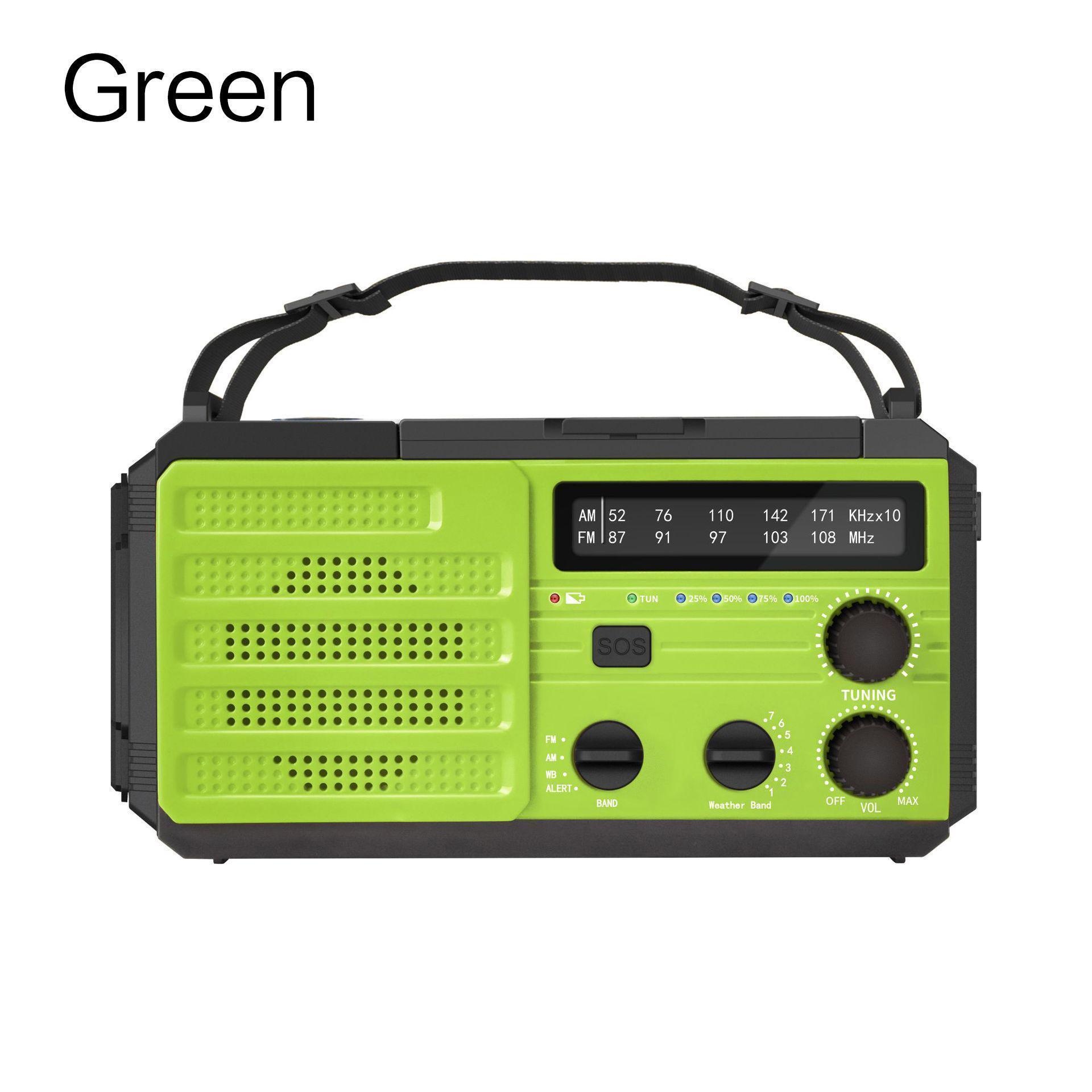Rádio meteorológico de emergência multifuncional rádio fm am wb manivela solar carregamento usb 2000mah power bank lanterna led tocha: Rosa